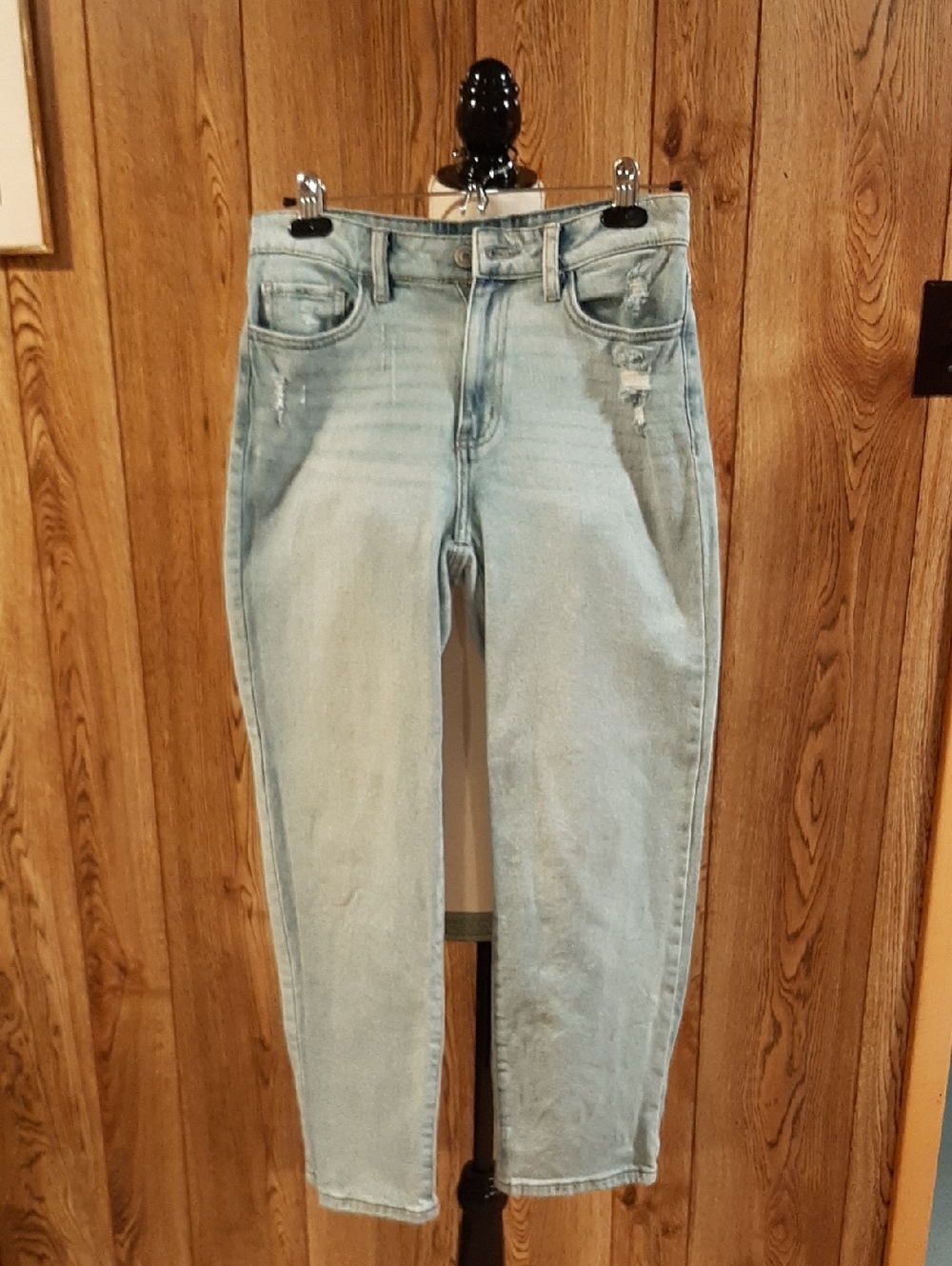 SO Light/Acid-Washed/Distressed Jeans, High-Rise/Straight-Leg (5/27W)
